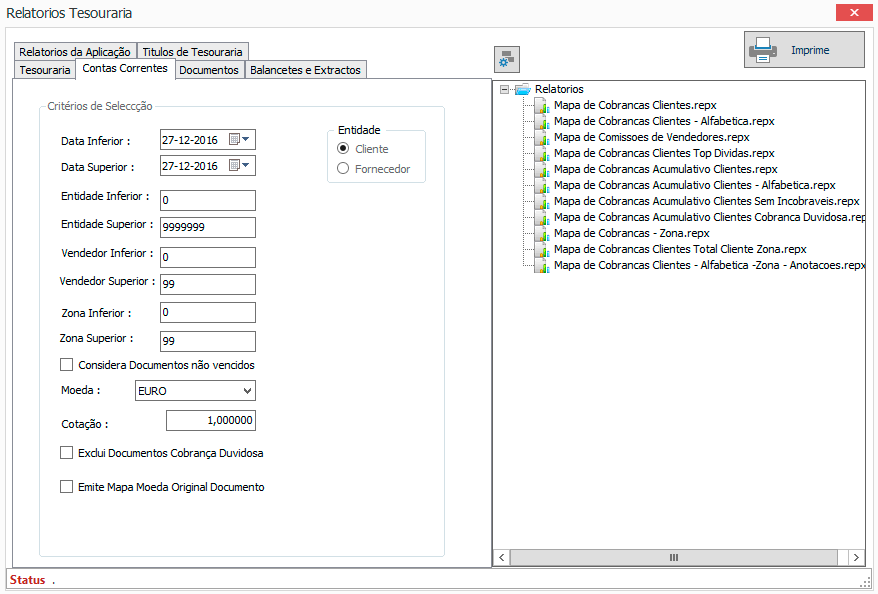 Software tesouraria